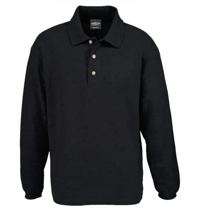 All American Clothing Co. - Long Sleeve Pique Cotton Polo