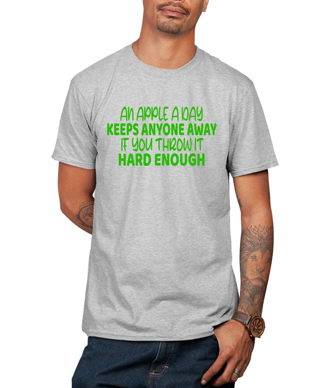 An apple a day keeps anyone away, funny t-shirt, humor t-shirt