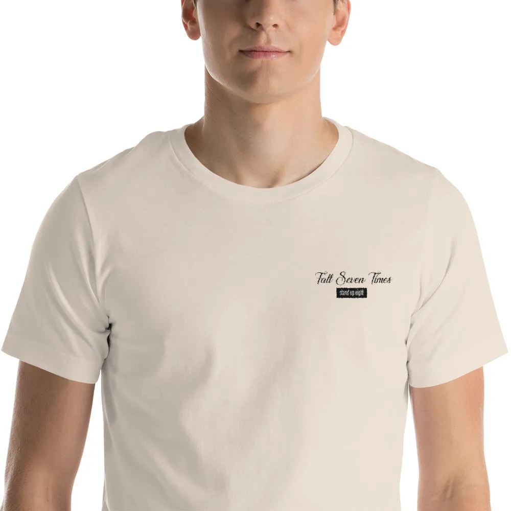 Fall Seven Times Stand Up Eight | Men's Embroidered T-Shirt