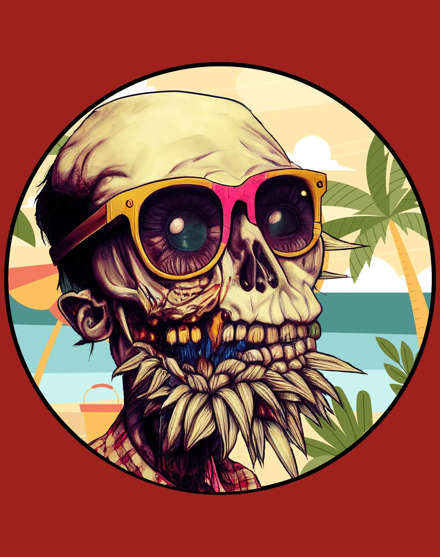 Halloween Horror Zombie Monster Cool Festival Beach Party Official Men's T-shirt