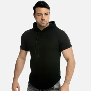Men's Sports Short-Sleeved Pullover Hooded T-Shirt
