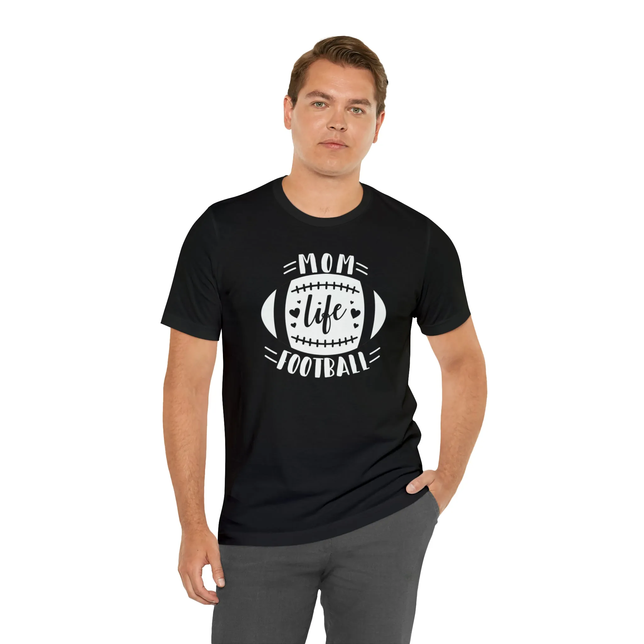 Mom Life Football T-Shirt | Gridiron Tee |  Bella Canvas 3001 Unisex |  All-Star Mom Short Sleeve Tshirt
