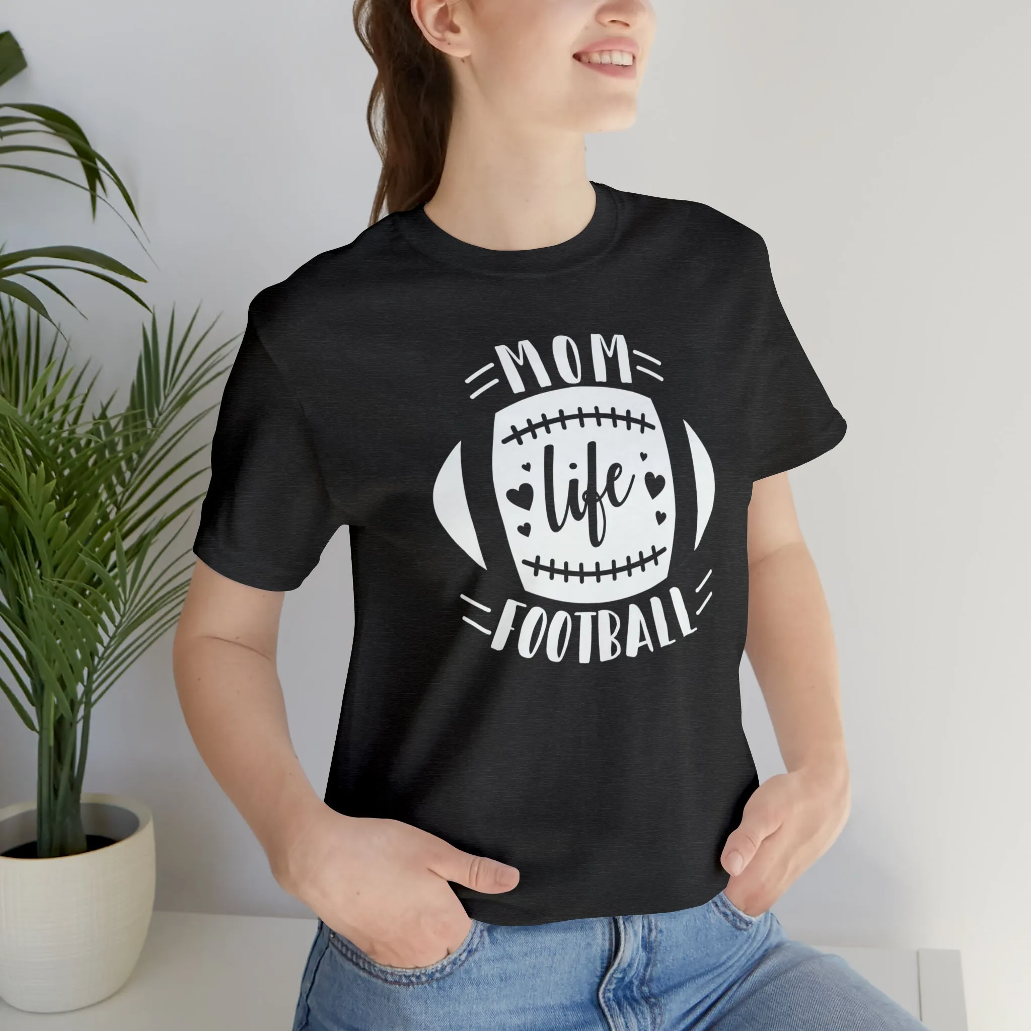 Mom Life Football T-Shirt | Gridiron Tee |  Bella Canvas 3001 Unisex |  All-Star Mom Short Sleeve Tshirt