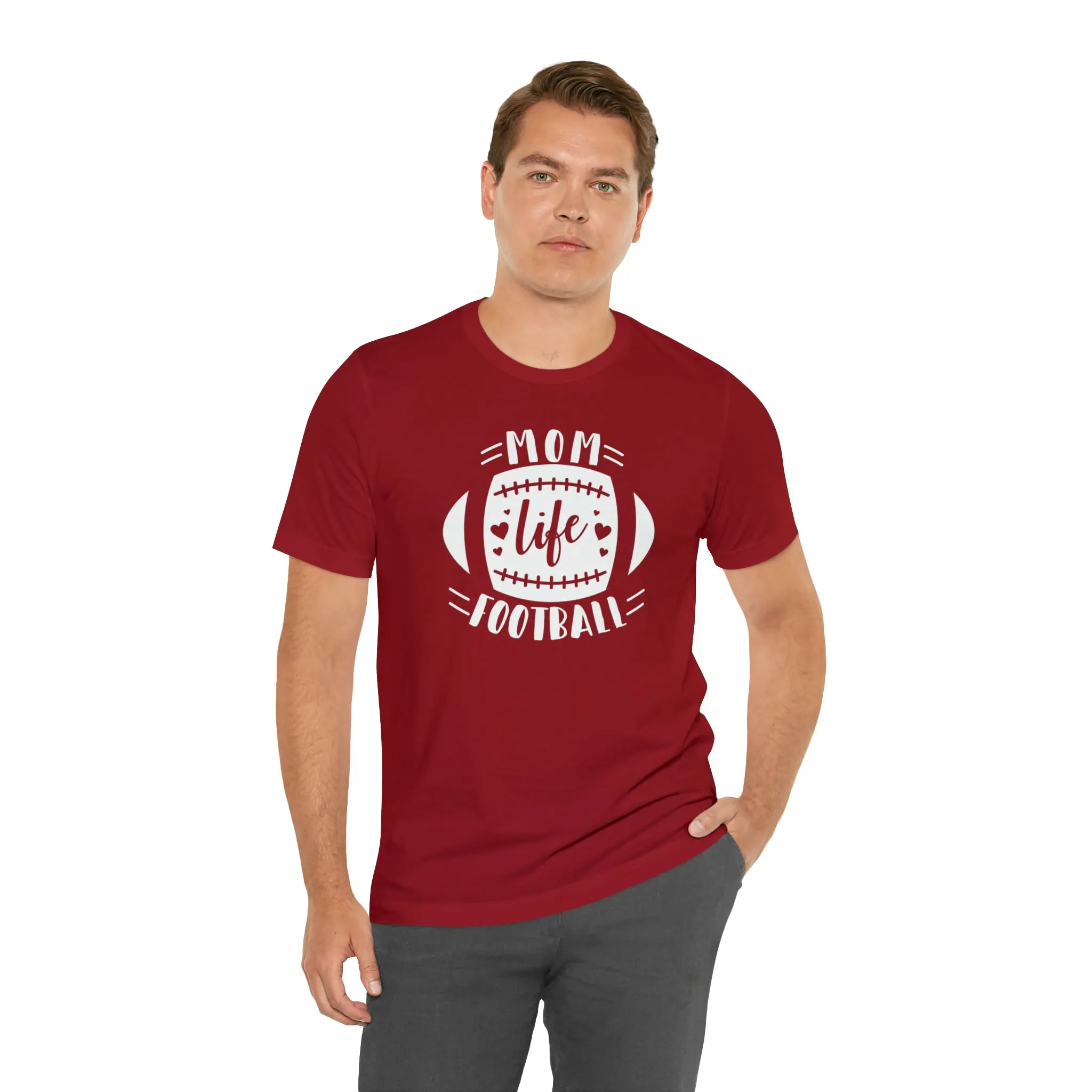 Mom Life Football T-Shirt | Gridiron Tee |  Bella Canvas 3001 Unisex |  All-Star Mom Short Sleeve Tshirt