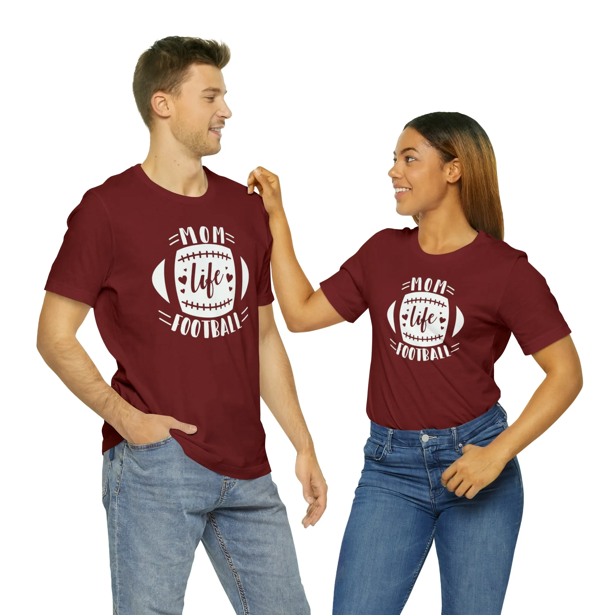 Mom Life Football T-Shirt | Gridiron Tee |  Bella Canvas 3001 Unisex |  All-Star Mom Short Sleeve Tshirt