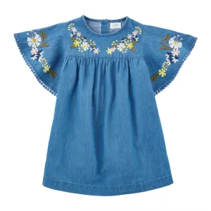 Mud Pie Embroidered Chambray Dress