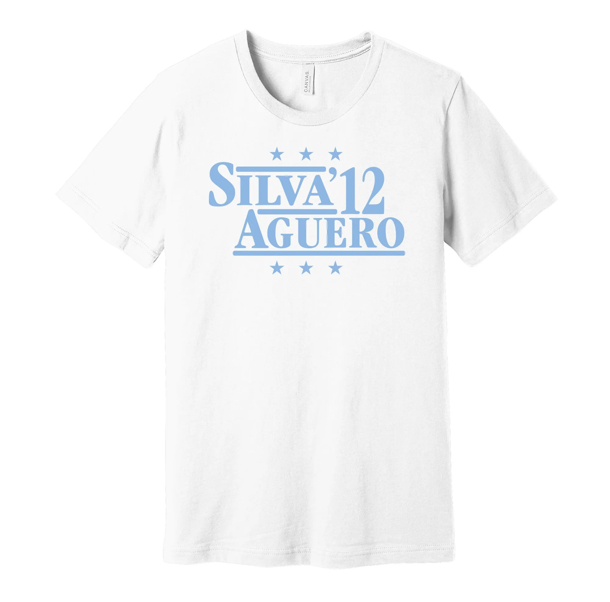 Silva & Aguero '12 - Manchester Football Legends Political Campaign Parody T-Shirt - Hyper Than Hype Shirts